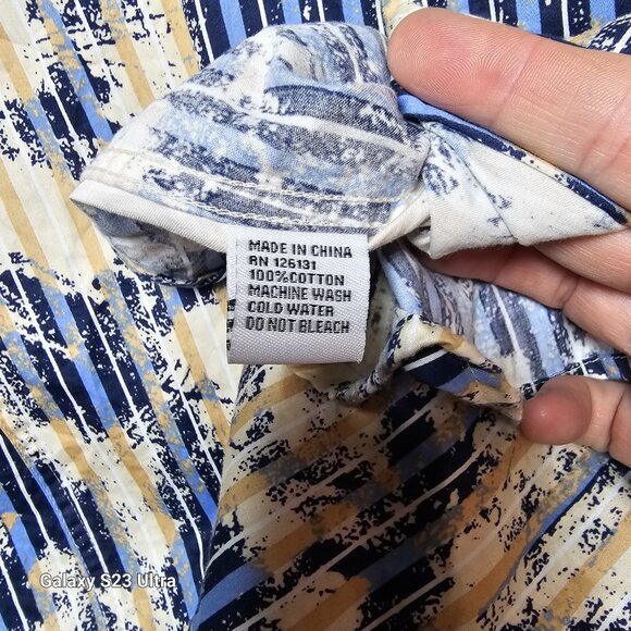 Alfani Men's Blue and Cream Dress Shirt - Picture 4 of 7